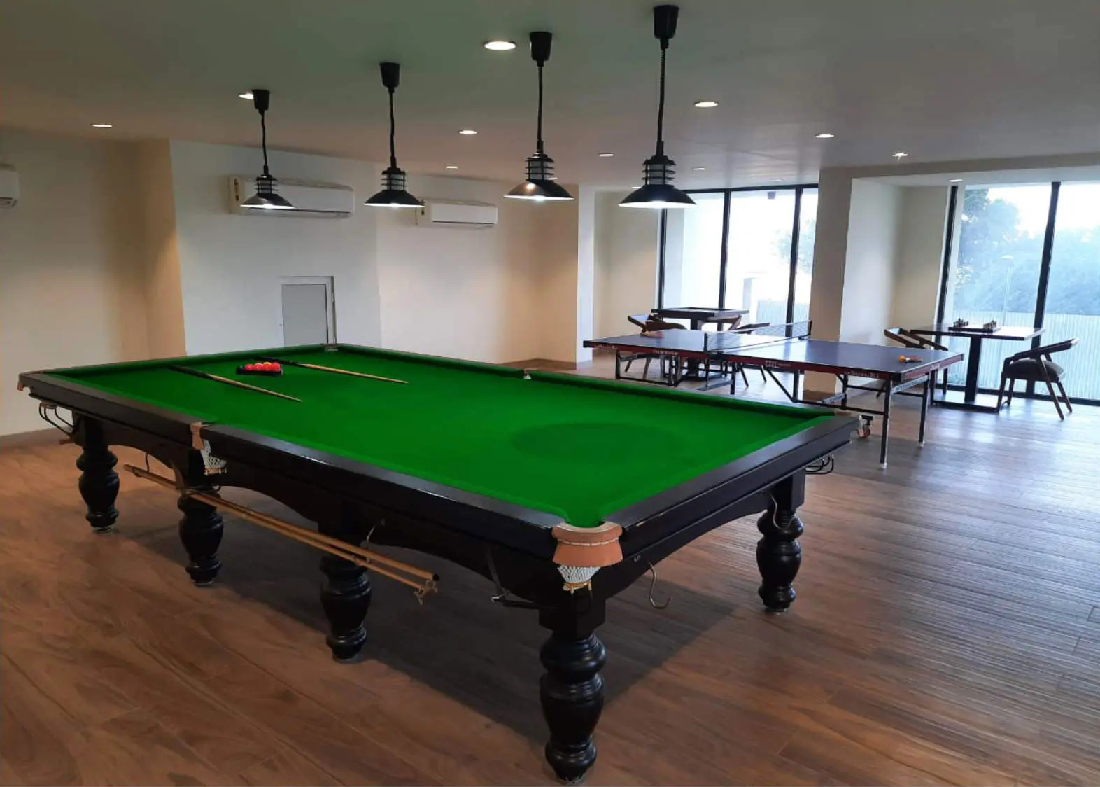 Billiards table in the clubhouse games room